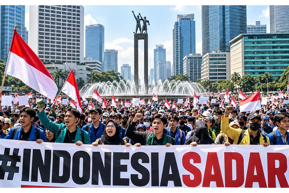 Tagar #INDONESIASADAR Trending, Demo Mahasiswa Soroti Pemborosan APBN lewat MBG dan Kopdes